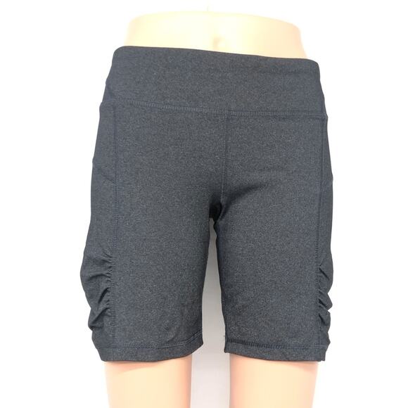 Calvin Klein Charcoal Gray Performance Shorts Quick Dry Fabric Ruched Sides - Picture 4 of 16